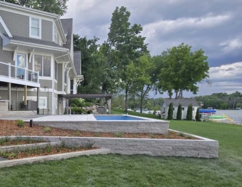 Custom Long Lake In-Ground Pool and Planking Stone Terrace Project